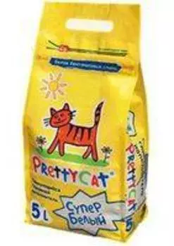 PrettyCat Super White / Наполнитель для кошачьего туалета ПриттиКэт Супер Белый Бентонитовый Комкующийся