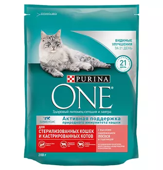 PURINA ONE STERILISED / Сухой корм Пурина УАН для взрослых стерилизованных кошек с лососем