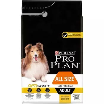 Purina Pro Plan All Size Adult Light Sterilised / Сухой корм Пурина Про План для взрослых собак при склоннности к набору веса с курицей