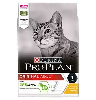 PRO PLAN ORIGINAL / Сухой корм ПРО ПЛАН для взрослых кошек для поддержания здоровья почек с курицей