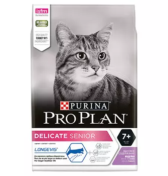 PRO PLAN DELICATE / Сухой корм ПРО ПЛАН для пожилых кошек при чувствительном пищеварении с индейкой