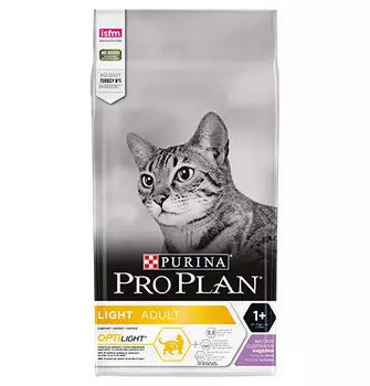 PRO PLAN LIGHT / Сухой корм Пурина Про План для взрослых кошек при избыточном весе с индейкой