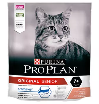 Purina Pro Plan Cat Original Senior 7+ Longevis / Сухой корм Пурина Про План для Пожилых кошек старше 7 лет для Сохранения и продления здоровой жизни Лосось