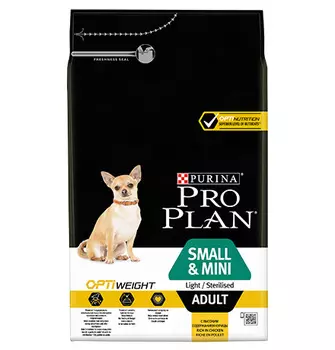 Purina Pro Plan Small &amp; Mini Adult Light Sterilised / Сухой корм Пурина Про План для взрослых собак Мелких и миниатюрных пород Стерилизованных или склонных к избыточному весу (Низкокалорийный) Курица и рис