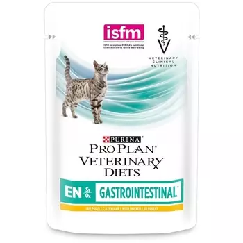PRO PLAN VETERINARY DIETS EN ST\OX GASTROINTESTINAL / Лечебные паучи Пурина Про План Ветеринарная диета для взрослых кошек при расстройствах пищеварения с курицей в соусе (цена за упаковку)