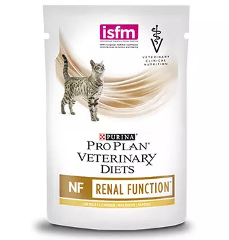 Purina Pro Plan Veterinary Diets NF Renal Function Chicken / Лечебные паучи Пурина Про План Ветеринарная диета для взрослых кошек для поддержания функции почек при хронической почечной недостаточности с курицей в соусе (цена за упаковку)