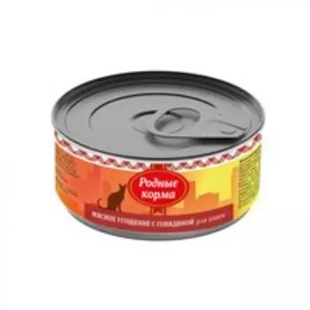 Родные Корма / Консервы Мясное угощение для кошек с Говядиной (цена за упаковку)