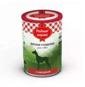 Родные Корма / Консервы Мясное угощение для собак с Говядиной (цена за упаковку)