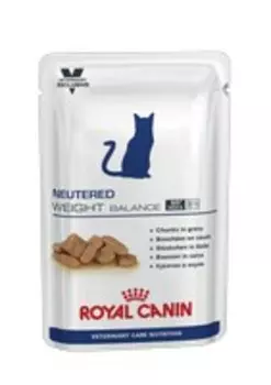 Royal Canin Neutered Weight Balance / Ветеринарный влажный корм (Консервы-Паучи) Роял Канин Ньютеред Вэйт Баланс для Кастрированных котов и Стерилизованных кошек Склонных к полноте (цена за упаковку)