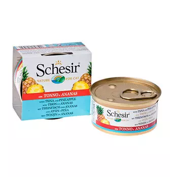 Schesir / Консервы Шезир для кошек Тунец ананас с Рисом (цена за упаковку)