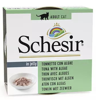 Schesir / Влажный корм Консервы Шезир для кошек Тунец морские водоросли (цена за упаковку)