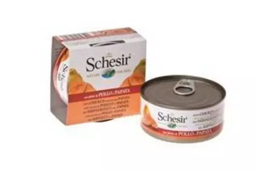 Schesir / Консервы Шезир для собак Цыпленок Папайя (цена за упаковку)