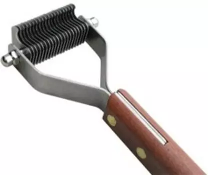 Show Tech / Стриппинг Шоу Тех с деревянной ручкой для очень мягкой шерсти 20 ножей