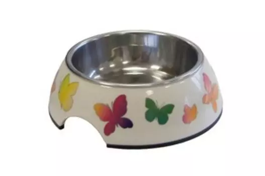 SuperDesign / Миска Супер Дизайн на меламиновой подставке Бабочки