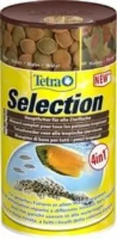 Tetra Selection / Корм Тетра для всех видов рыб "4 вида" хлопья/чипсы/гранулы