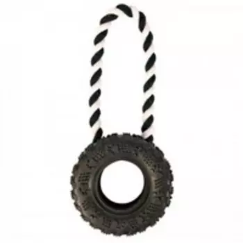 Trixie / Игрушка Трикси для собак "Шина с веревочной ручкой" резина