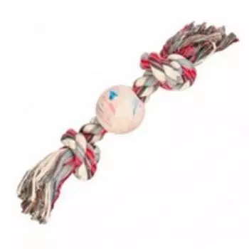 Trixie / Игрушка Трикси для собак "Веревка с 2-мя узлами и мячом" натуральная резина