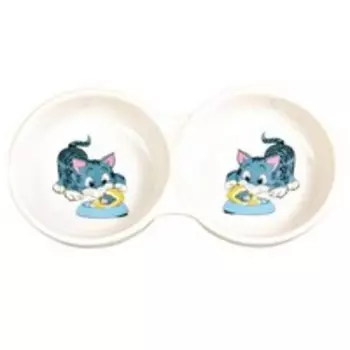 Trixie "Кошки" / Миска Трикси для кошек Двойная Керамическая