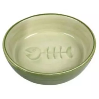 Trixie "Рыбья кость" / Миска Трикси для кошек Керамическая (цвета в ассортименте)