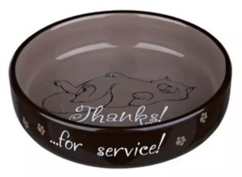 Trixie Thanks for Service / Миска Трикси для кошек Коротконосых пород Керамическая
