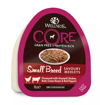 CORE Dog Small Breed Savoury Medleys Chicken Beef / Консервы Кор для собак Мелких пород Курица Говядина запеченая с зеленой фасолью и красным перцем (цена за упаковку)