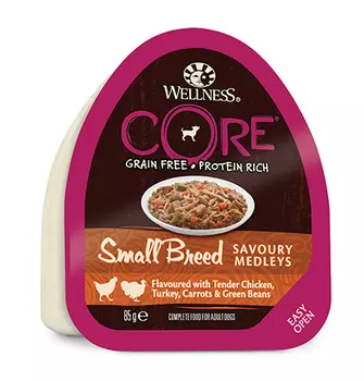 CORE Dog Small Breed Savoury Medleys Chicken Turkey / Консервы Кор для собак Мелких пород Куриное филе с Индейкой Морковью и Зеленой фасолью (цена за упаковку)