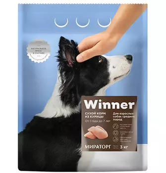 Winner Adult / Сухой корм Винер для взрослых собак Мелких пород Курица