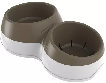 Bama Pet миска для собак двойная Ciotolotto M (33 х 20 х 9 см., Коричневый)