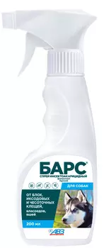 Барс Спрей от блох и клещей для собак (200 мл.)