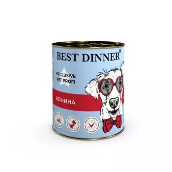 Best Dinner Vet Profi Gastrointestinal консервы для взрослых собак профилактика болезней ЖКТ (Конина, 340 г.)