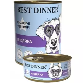 Best Dinner Vet Profi Urinary консервы для собак при профилактике и лечении рецидивов МКБ (Индейка, 340 г.)