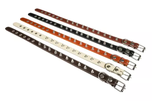 Brava ошейник кожаный 1 слой с шипами (№25)