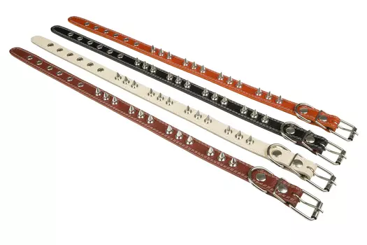 Brava ошейник кожаный с подкладкой и шипами (№25)