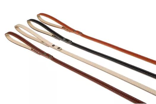 Brava поводок кожаный 2 слоя плоский (№20)