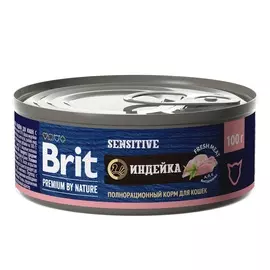 Brit Premium by Nature консервы для кошек с чувствительным пищеварением (Индейка, 100 г.)