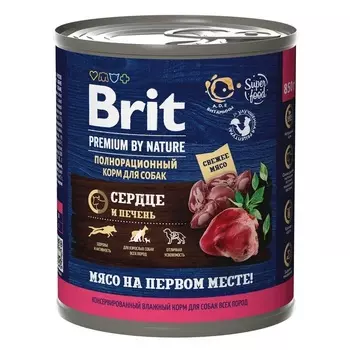 Brit Premium by Nature консервы для собак (паштет) (Сердце и печень, 850 г.)
