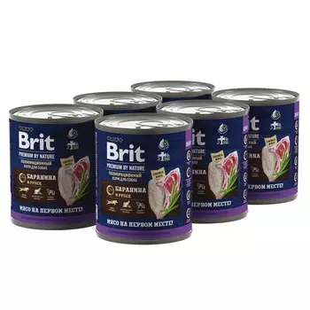 Brit Premium by Nature консервы для собак (паштет) (Баранина и рубец, 850 г. упаковка 6 шт)