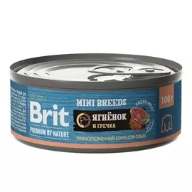 Brit Premium by Nature консервы для взрослых собак мелких пород (Ягненок и гречка, 100 г.)