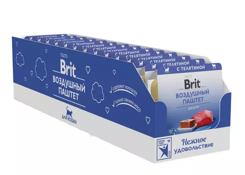 Brit воздушный паштет для котят (Телятина, 100 г. упаковка 14 шт)