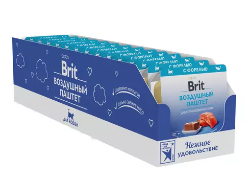Brit воздушный паштет для стерилизованных кошек (Форель, 100 г. упаковка 14 шт)