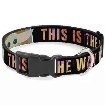 Buckle-Down ошейник "Звездные войны Малыш Йода THIS IS THE WAY" с пластиковой застёжкой (28-43 см.)