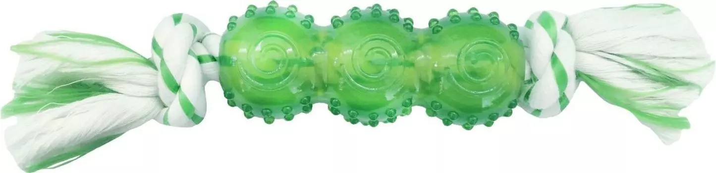 CanineClean игрушка "Палочка с канатом" с ароматом мяты для собак (25 см., Зеленый)