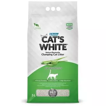 Cat's White Aloe Vera наполнитель минеральный комкующийся с ароматом алоэ вера (4 кг., 5 л.)