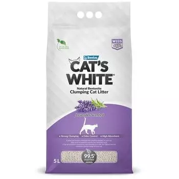 Cat's White Lavender наполнитель минеральный комкующийся с нежным ароматом лаванды (4 кг., 5 л.)