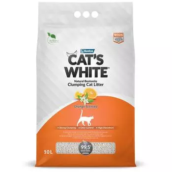 Cat's White Orange наполнитель минеральный комкующийся с ароматом апельсина (8,5 кг., 10 л.)