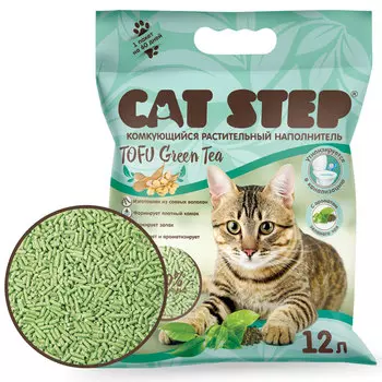 Cat Step Tofu Green Tea наполнитель растительный комкующийся (5,4 кг., 12 л.)
