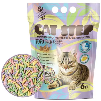 Cat Step Tofu Tutti Frutti наполнитель растительный комкующийся (2,7 кг., 6 л.)
