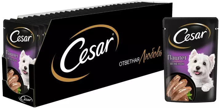 Cesar пауч для собак (паштет) (Ягненок, 80 г. упаковка 28 шт)