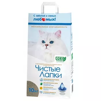 Чистые лапки наполнитель минеральный комкующийся (5 кг., 10 л.)
