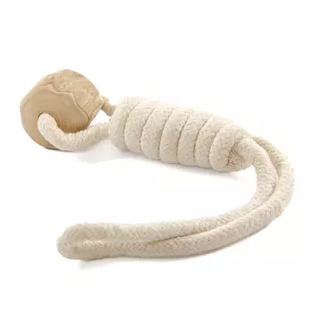 COFFEE WOOD игрушка для собак Канат-перетяжка с петлей и кофейным бочонком (34 см.)